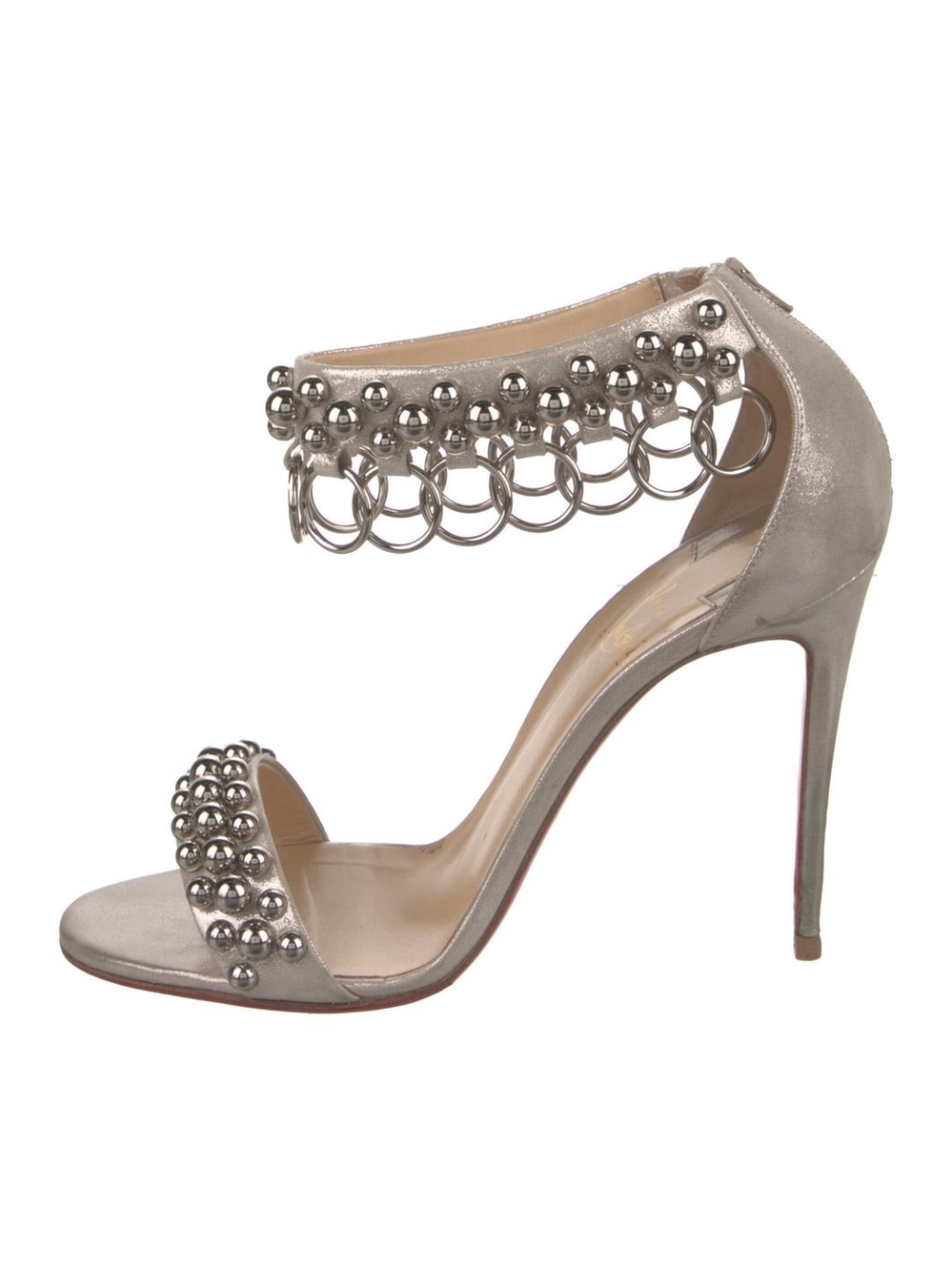 Christian Louboutin Ring Embellished Gypsandal Size 40.5 (With Bag And Box)